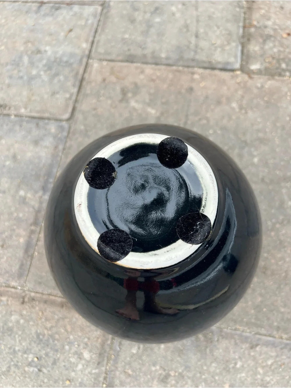 Dark Blue Ceramic Round 5.5” Tall MCM Vase